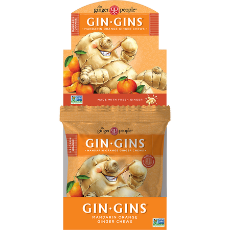 The Ginger People Gin Gins Mandarin Orange Chewy Ginger Candy 60g x 12 Pack