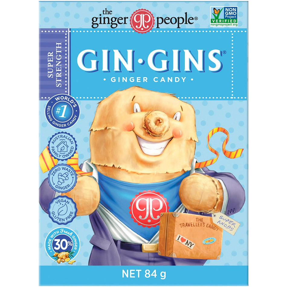 THE GINGER PEOPLE Gin Gins Ginger Candy Super Strength 84g