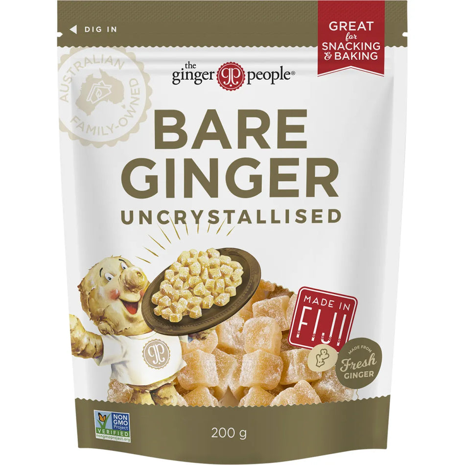 THE GINGER PEOPLE Uncrystallised Bare Ginger 200g