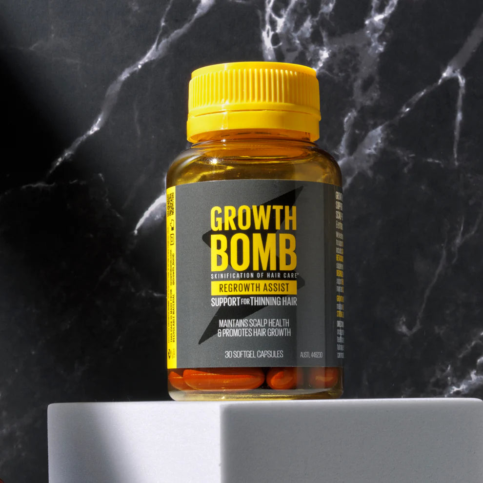 Growth Bomb Regrowth Assist Support for Thinning Hair Supplement 30 Capsules