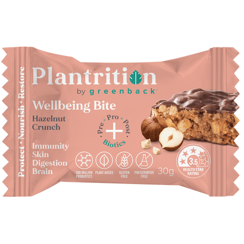 Plantrition by Greenback Bite Hazelnut Crunch 30g Pack of 12