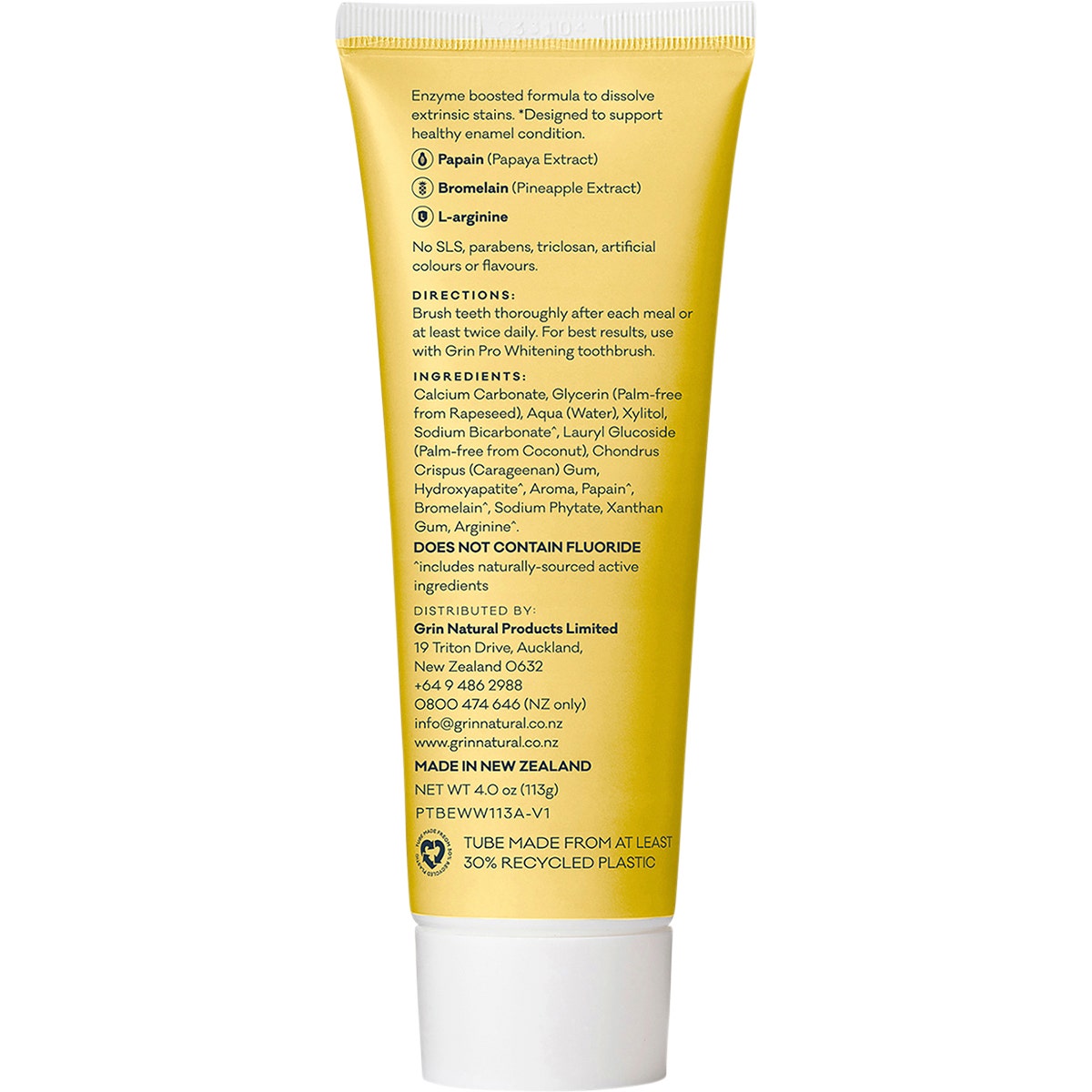 Grin Pro Toothpaste Enzyme Whitening Nano-Hydroxyapatite 113g