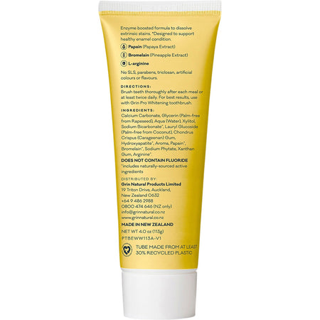 Grin Pro Toothpaste Enzyme Whitening Nano-Hydroxyapatite 113g