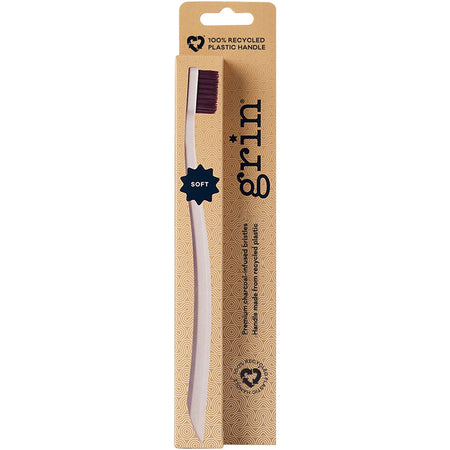 GRIN 100% Recycled Toothbrush Soft Mint, Ivory x8