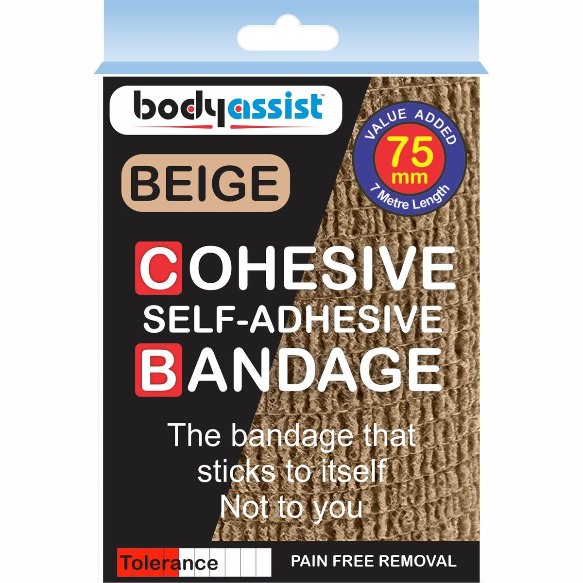 Bodyassist Cohesive Bandage 75mm x 7metre