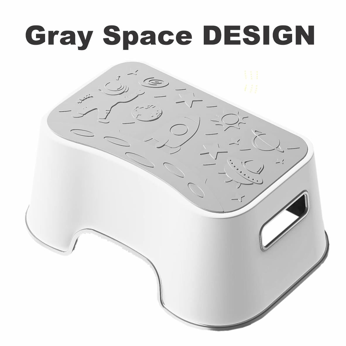 Bodyassist Kiddy Step Stool Grey with Space motif