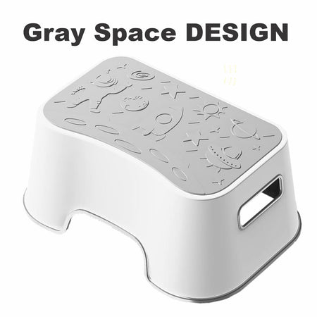 Bodyassist Kiddy Step Stool Grey with Space motif