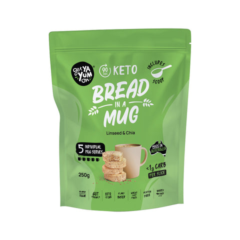 Get Ya Yum On (90 sec Keto) Bread In A Mug Linseed & Chia 250g