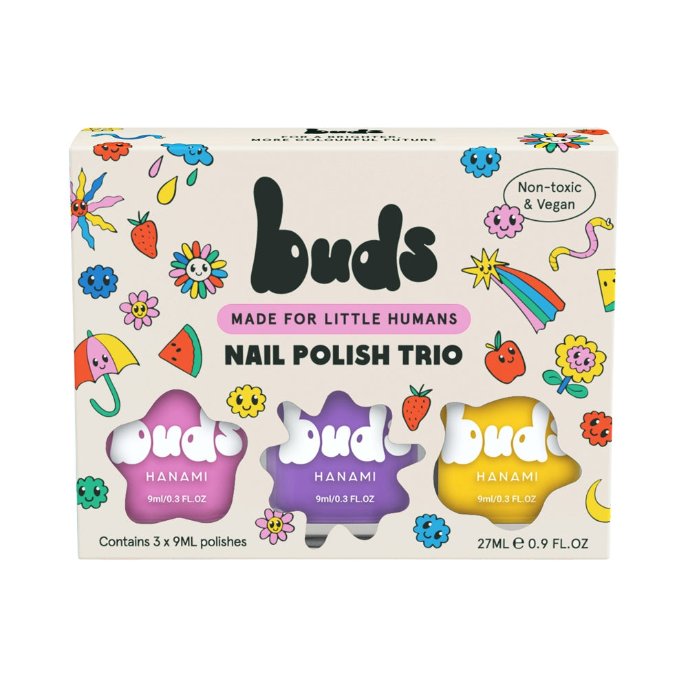 Hanami Buds Kids Nail Polish Trio Fizz 3 X 9ml