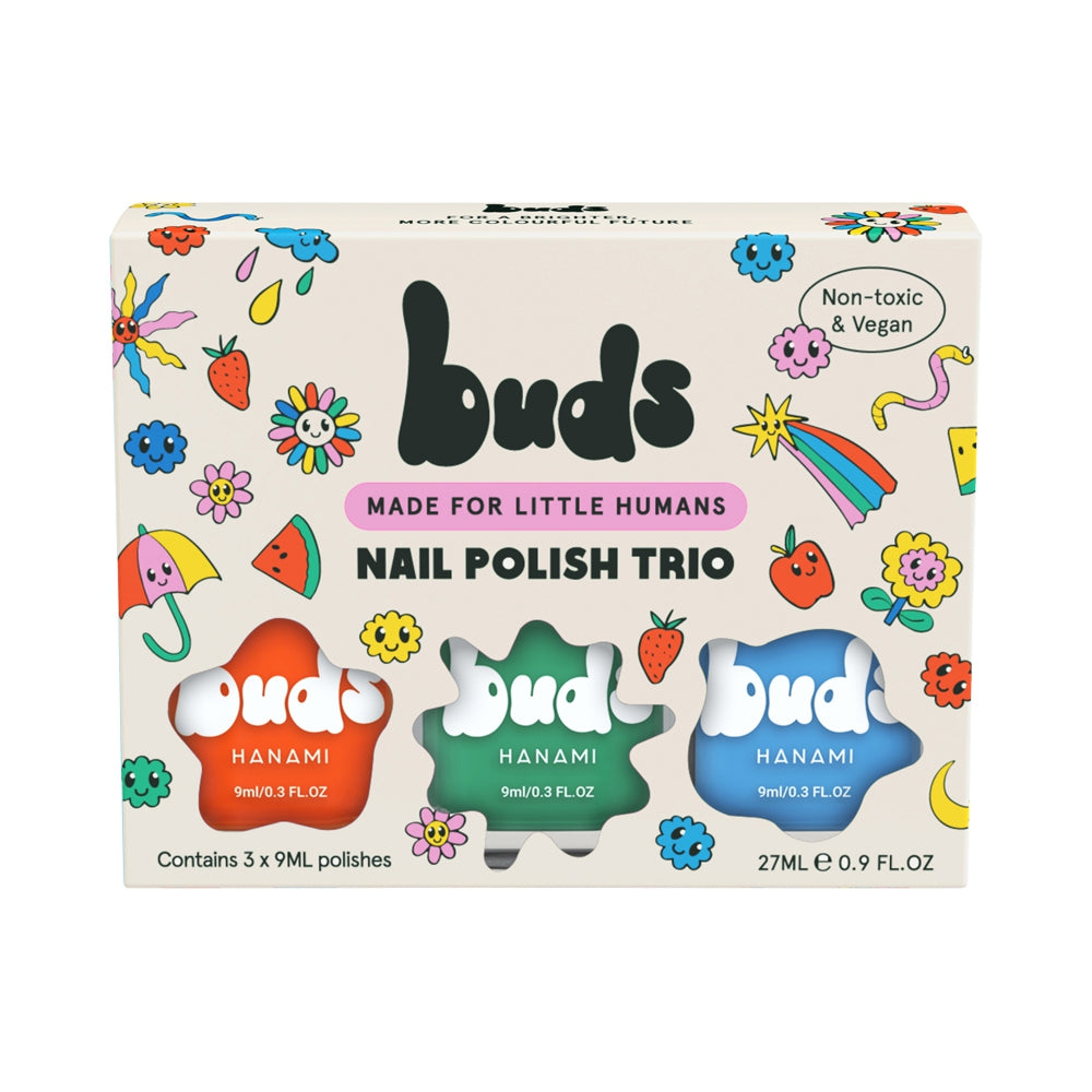 Hanami Buds Kids Nail Polish Trio Zap 3 X 9ml