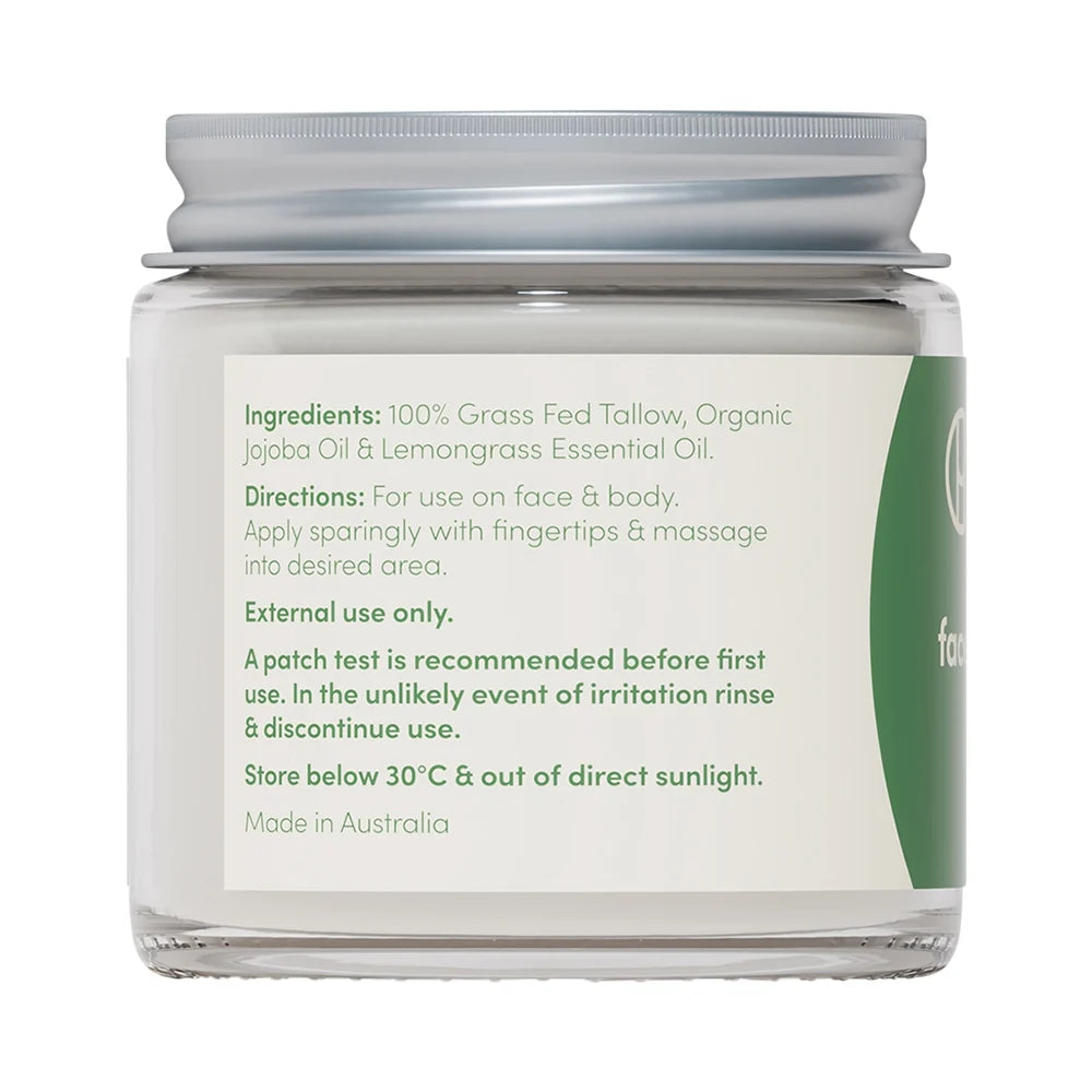 Handmaid Whipped Tallow Face and Body Balm Lemongrass 80g