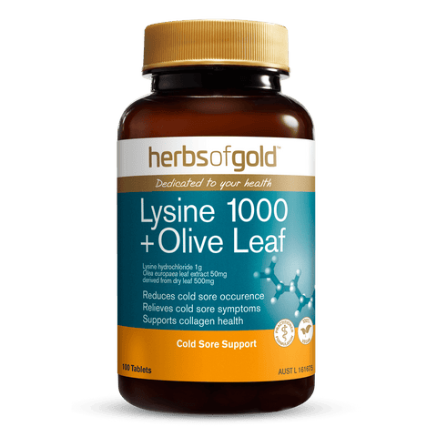 Herbs of Gold Lysine 1000 + Olive Leaf 100t