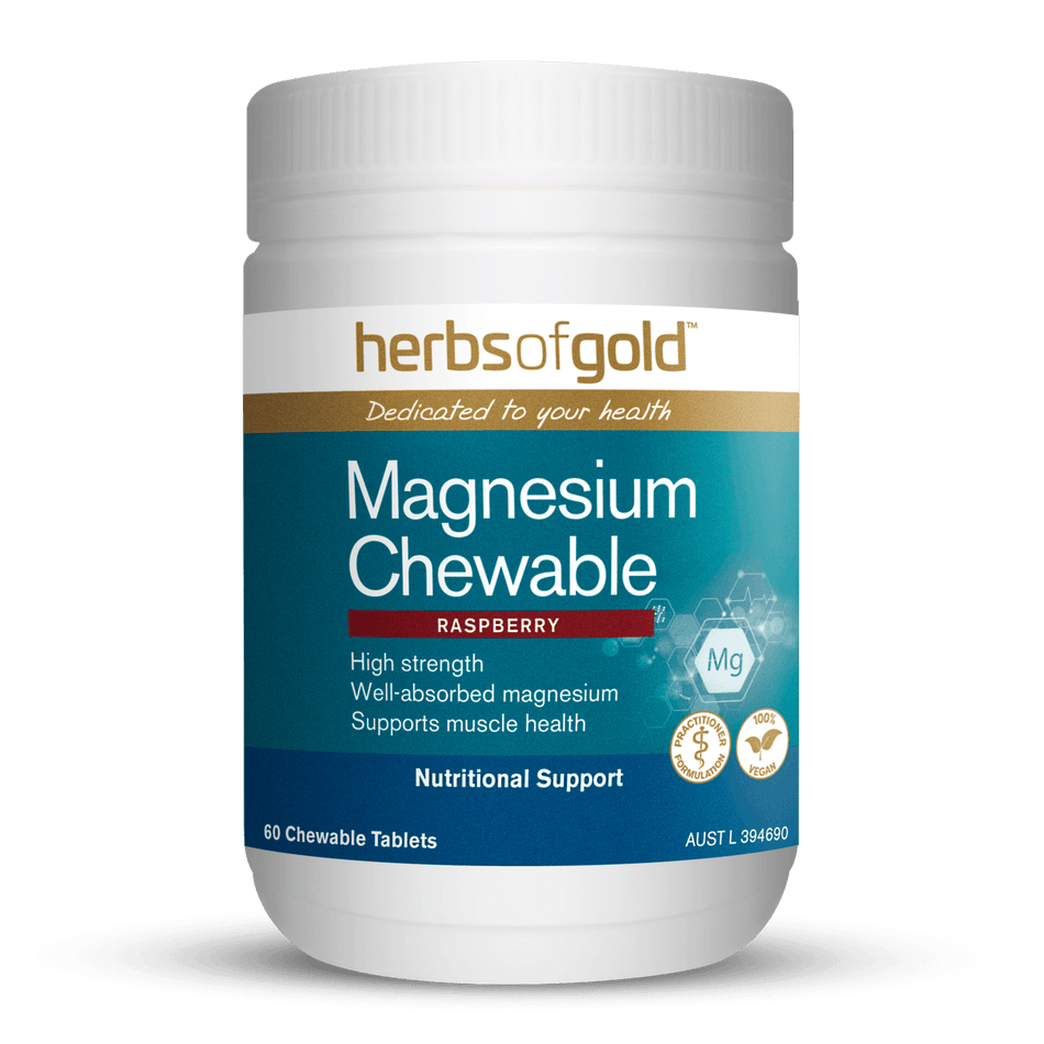 Herbs of Gold Magnesium Chewable Raspberry 60t