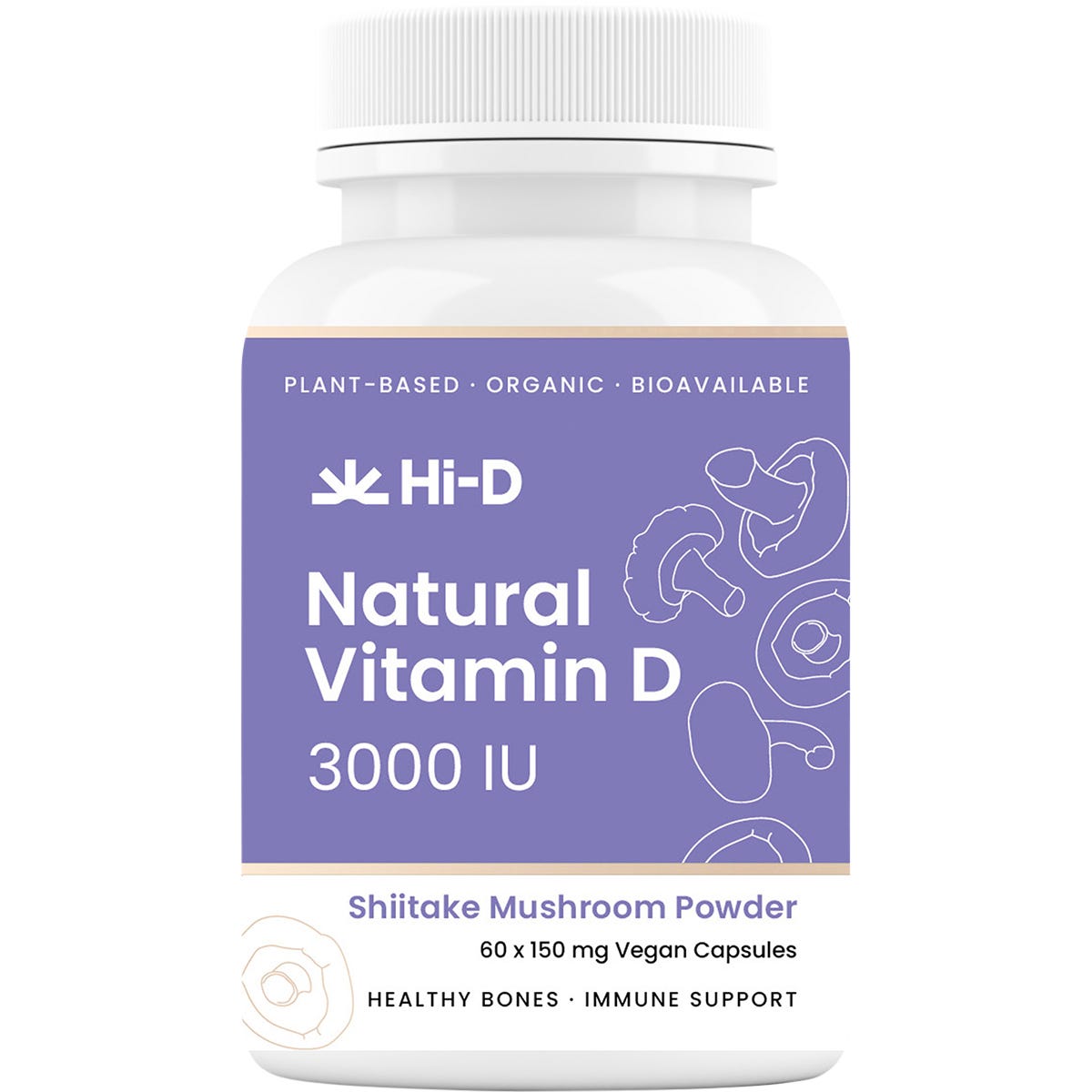 Hi-D Natural Vitamin D 3000 IU 60 Caps