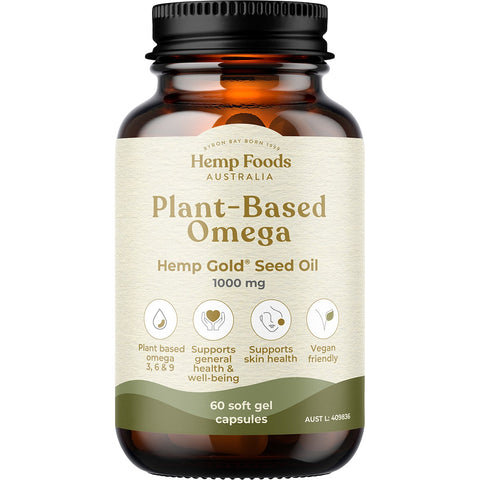 HEMP FOODS AUSTRALIA HEMP FOODS AUSTRALIA Plant-Based Omega Capsules with Hemp Gold Seed Oil  60