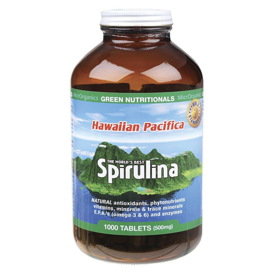 GREEN NUTRITIONALS Hawaiian Pacifica Spirulina Tablets (500mg) 1000
