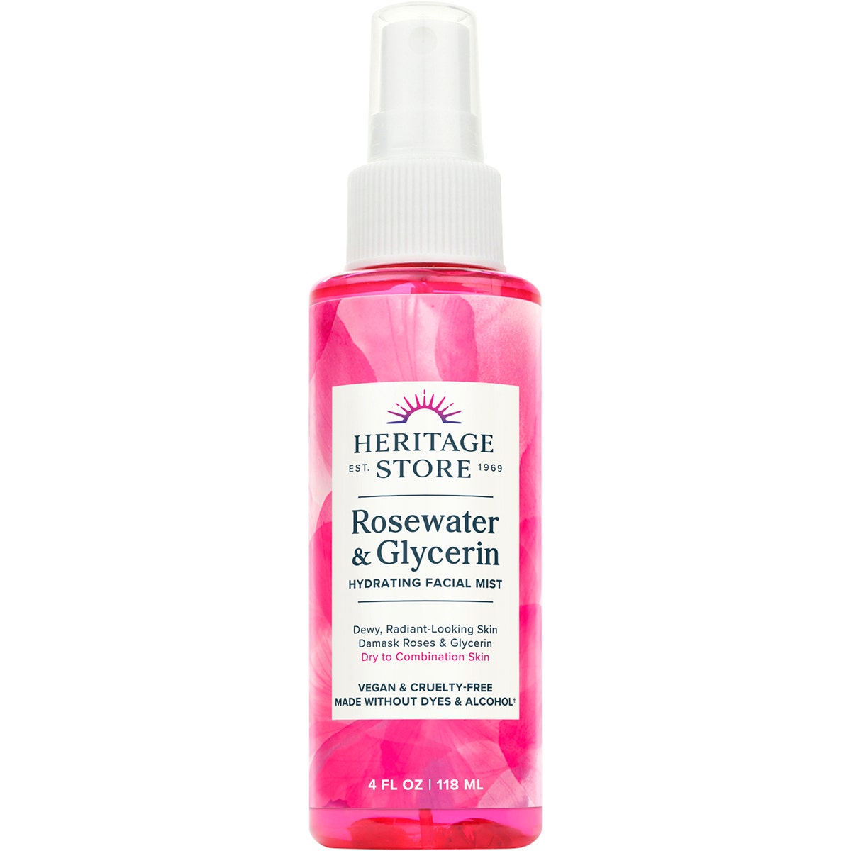 HERITAGE STORE Rosewater & Glycerin Hydrating Facial Mist 118ml