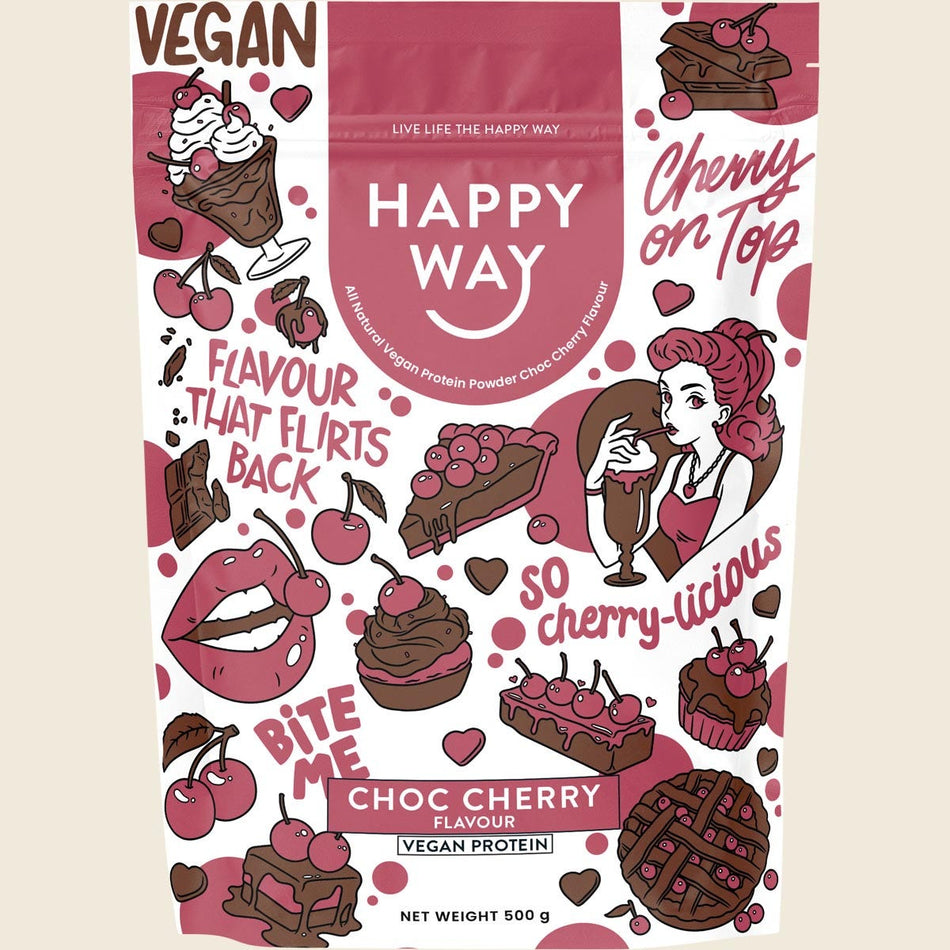 Happy Way Vegan Protein Powder Choc Cherry 500g