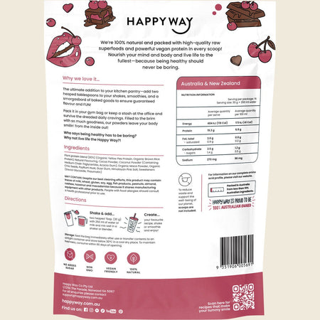 Happy Way Vegan Protein Powder Choc Cherry 500g