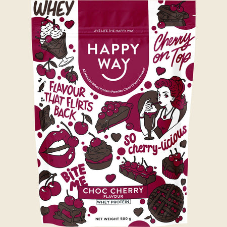 Happy Way Whey Protein Powder Choc Cherry 500g