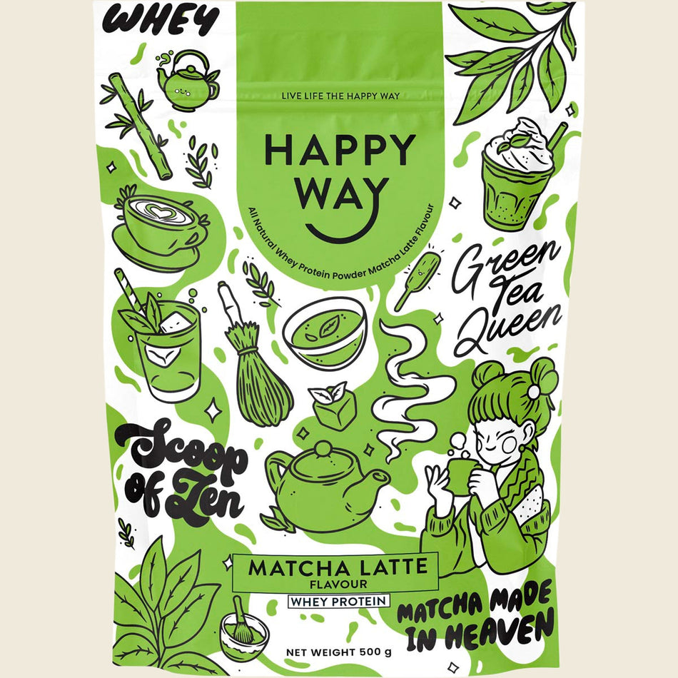 Happy Way Whey Protein Powder Matcha Latte 500g