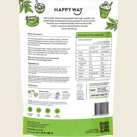 Happy Way Whey Protein Powder Matcha Latte 500g