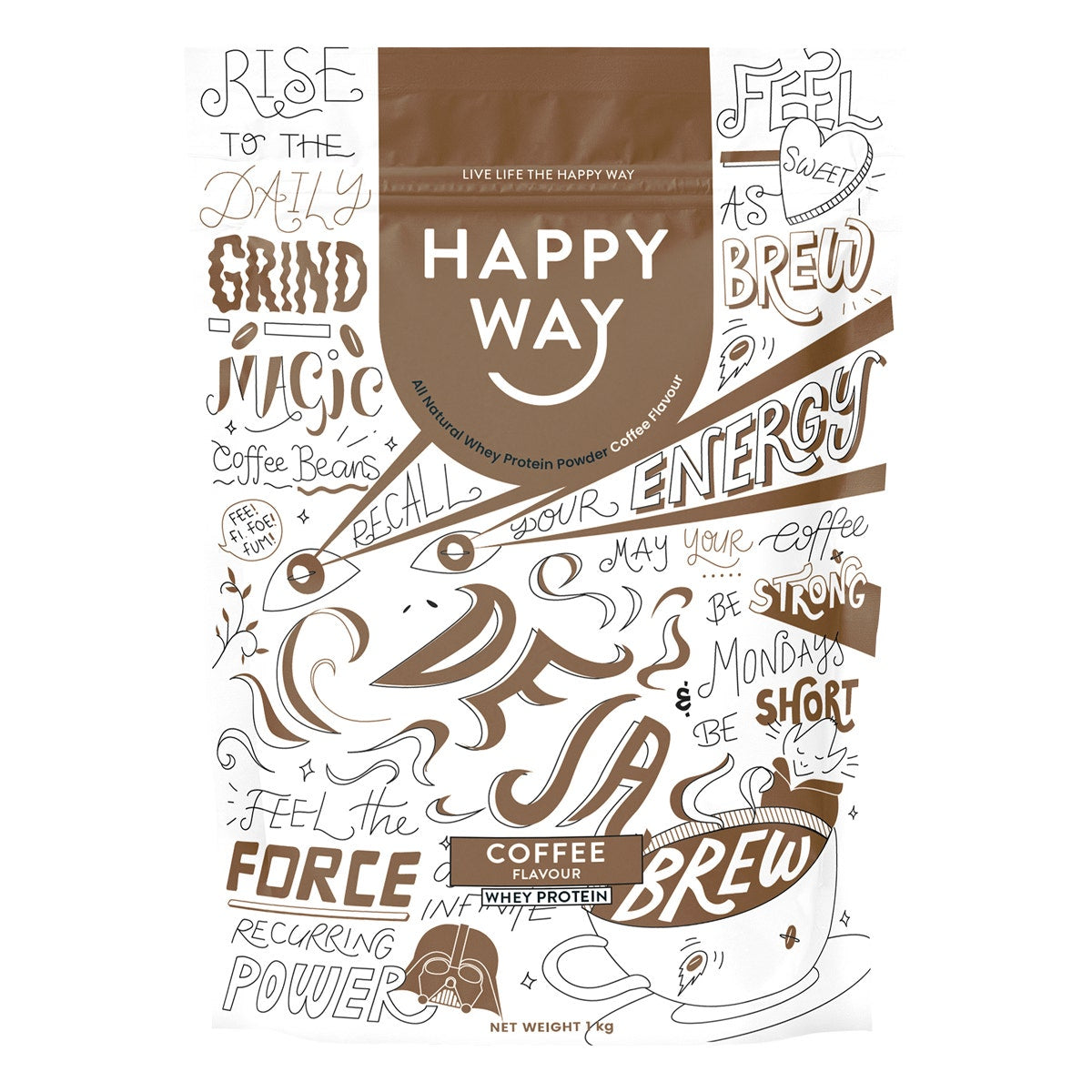 Happy Way Whey Protein Powder Coffee 1kg