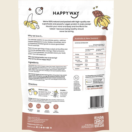 Happy Way Vegan Protein Powder Choc Banana 500g