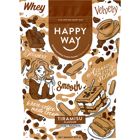 Happy Way Whey Protein Powder Tiramisu 500g