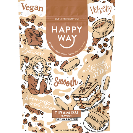 Happy Way Vegan Protein Powder Tiramisu 500g