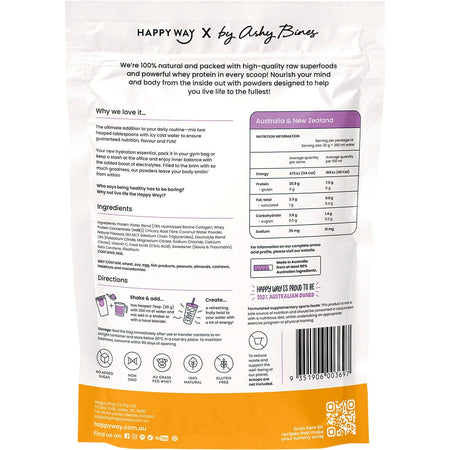 Happy Way Ashy Bines Whey Protein Water Passionfruit 420g