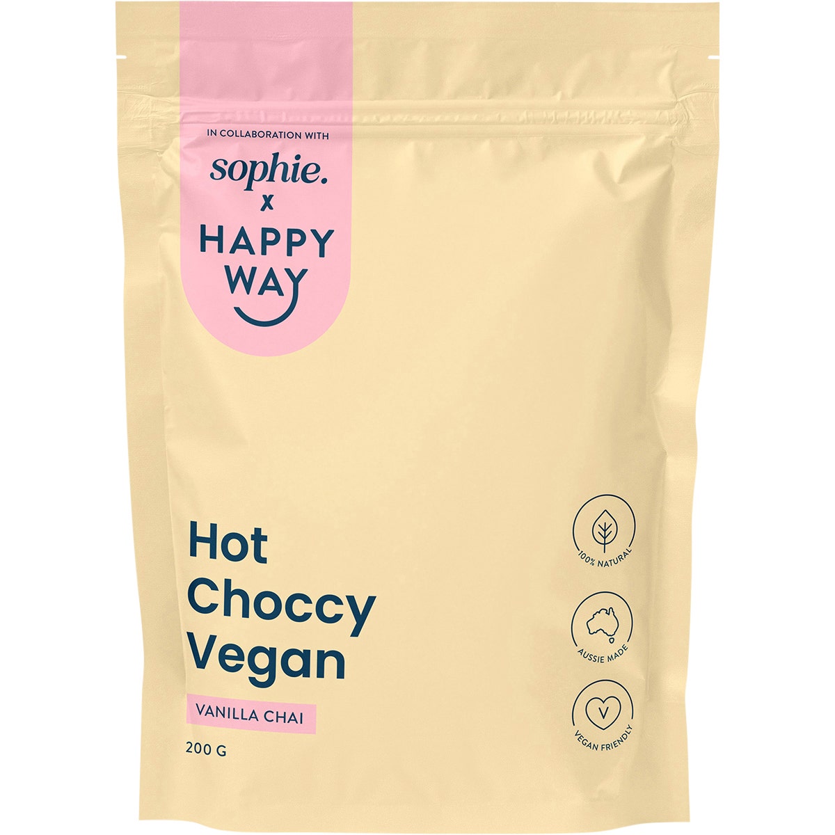 Happy Way Sophie's Hot Choccy Vegan Vanilla Chai 200g