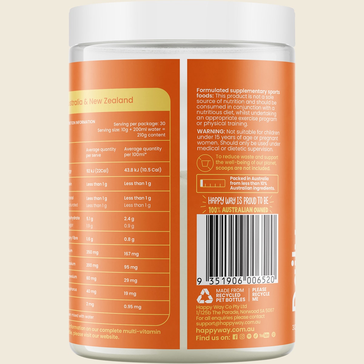 Happy Way Daily Hydration Orange 300g