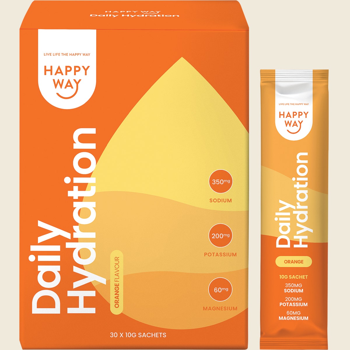 Happy Way Daily Hydration Sachets Orange 30x10g