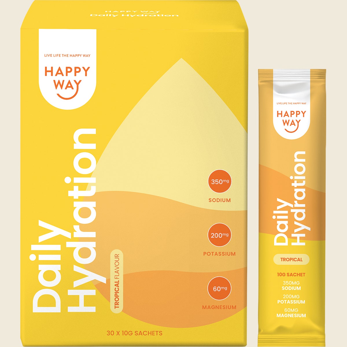 Happy Way Daily Hydration Sachets Tropical 30x10g