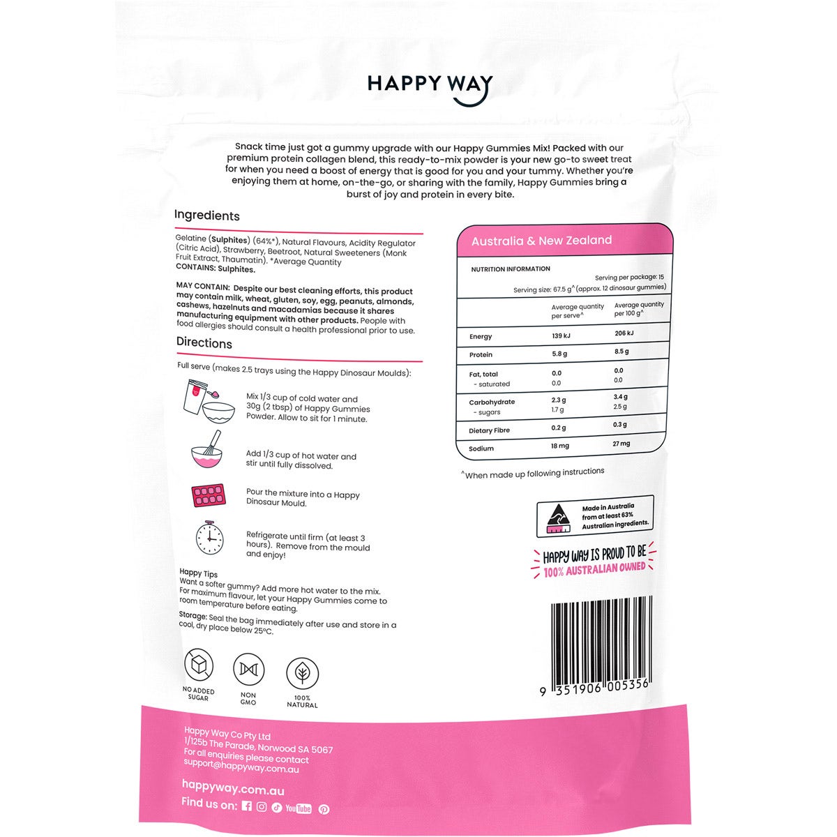 Happy Way Happy Gummies Strawberry 210g