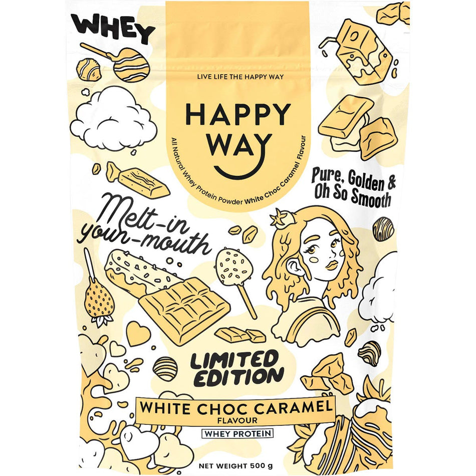 Happy Way White Choc Caramel Whey Protein 500g