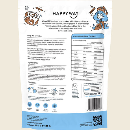 Happy Way Whey Protein Powder Cinnamon Bun 500g