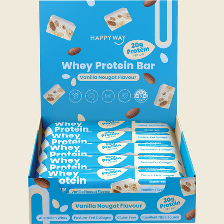 Happy Way Whey Protein Bar Vanilla Nougat 10x60g