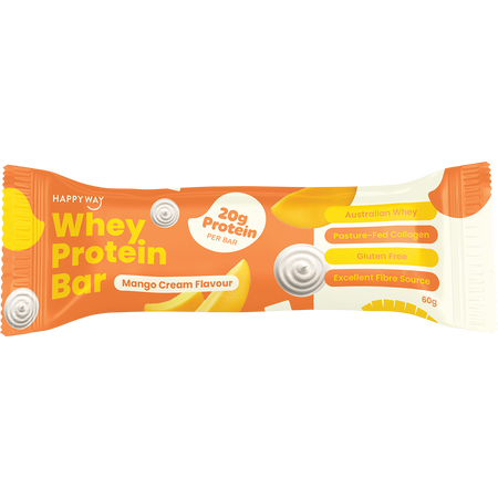 Happy Way Whey Protein Bar Mango Cream 60g x 10 Pack