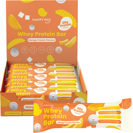 Happy Way Whey Protein Bar Mango Cream 60g x 10 Pack