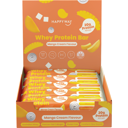 Happy Way Whey Protein Bar Mango Cream 60g x 10 Pack
