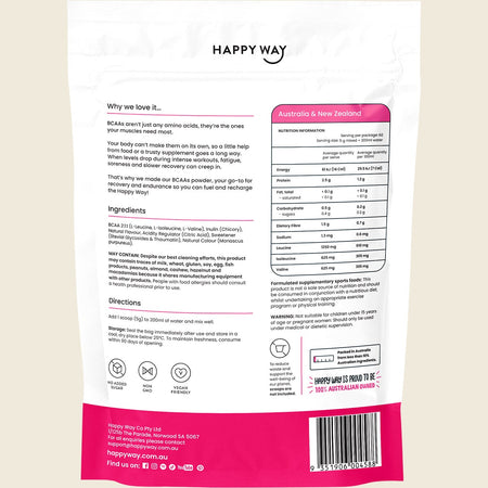 Happy Way BCAA Recharge Raspberry 300g