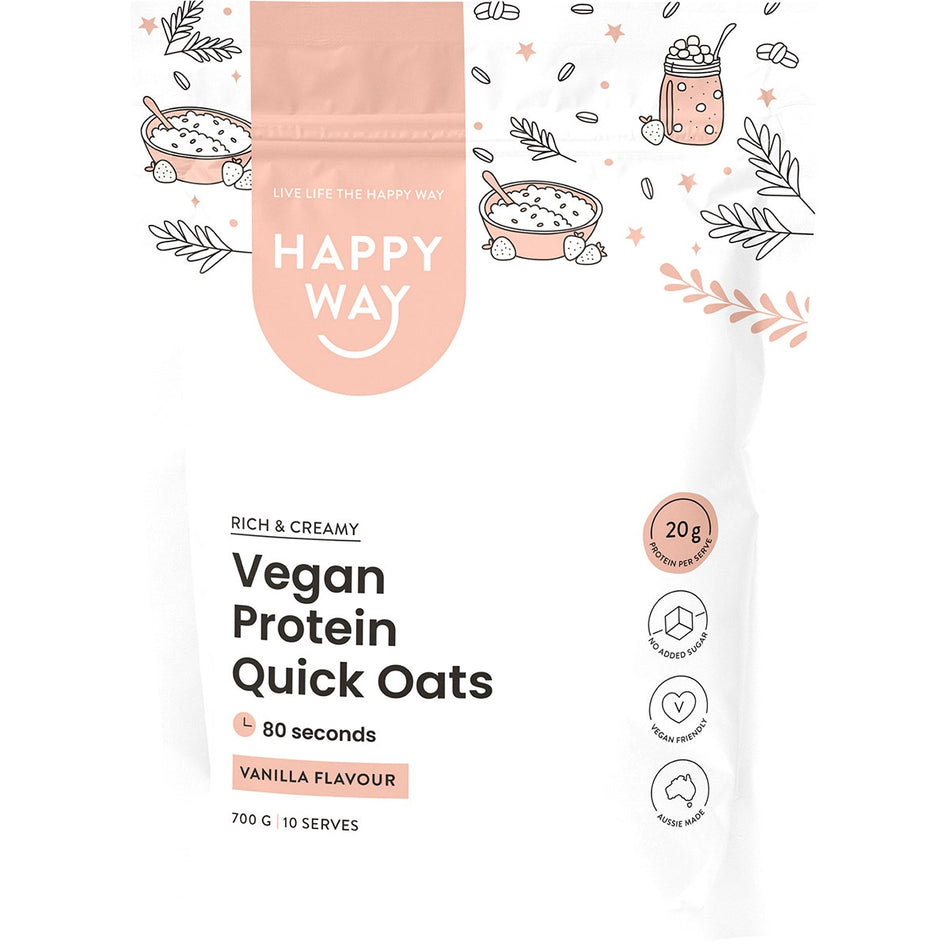 Happy Way Vegan Protein Quick Oats Vanilla 700g