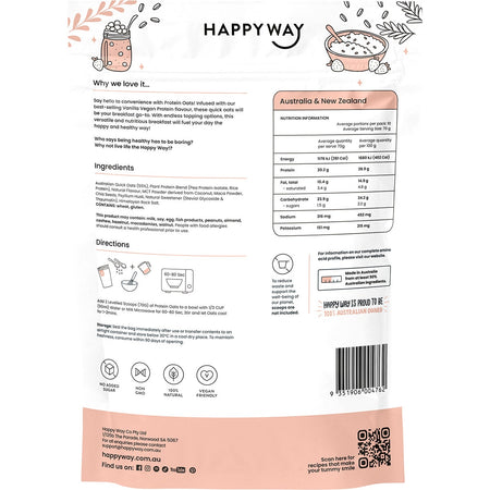 Happy Way Vegan Protein Quick Oats Vanilla 700g