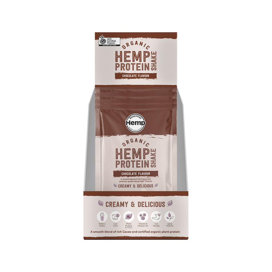 Hemp Foods Australia Organic Hemp Protein Shake Chocolate Sachet 35g (Pack of 7)