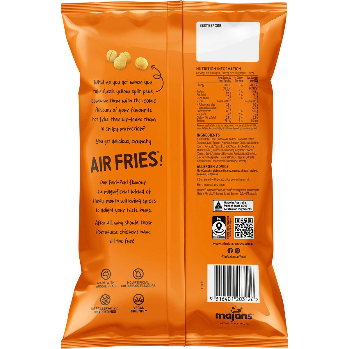 Infuzions Air Fries Peri-peri 6x90g