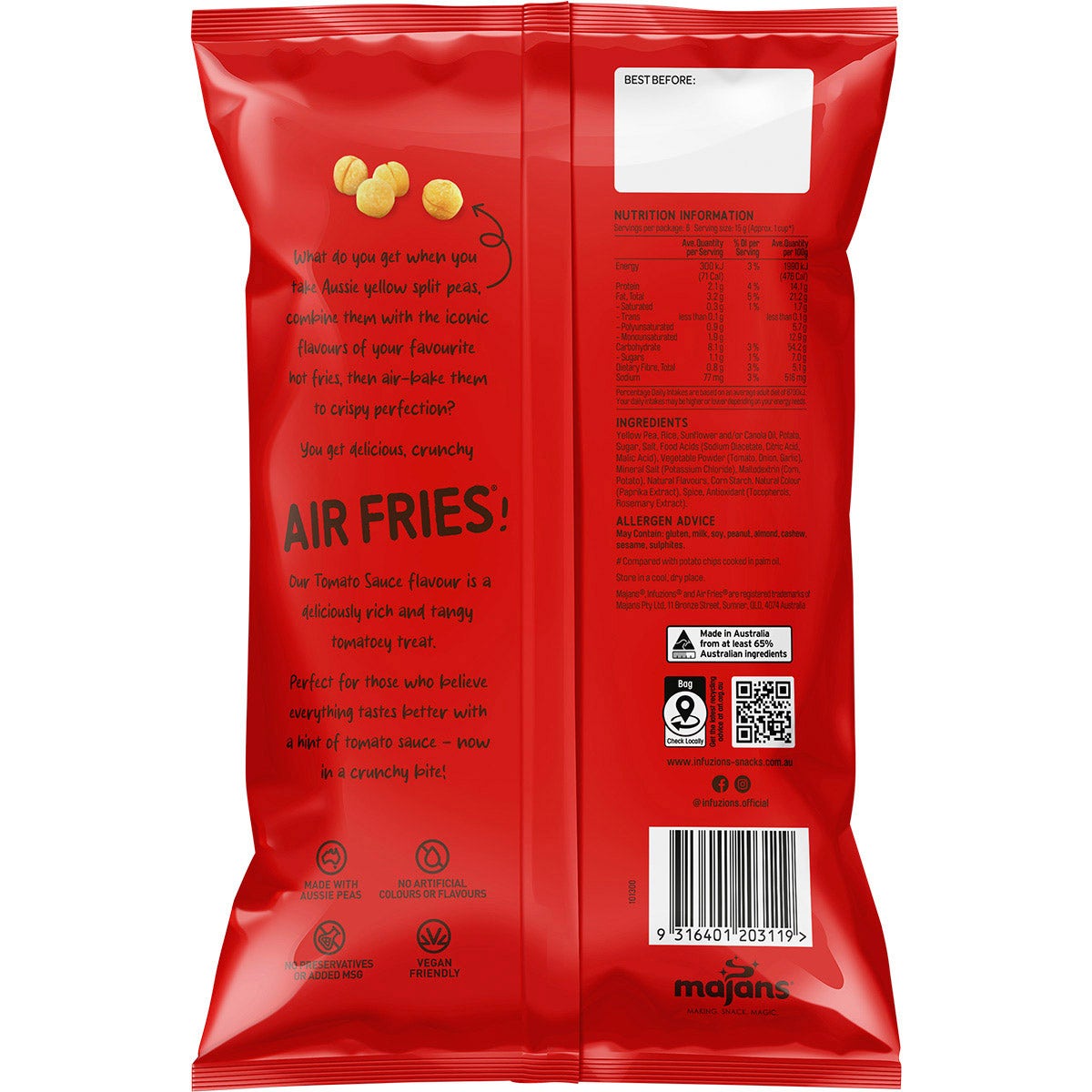 Infuzions Air Fries Tomato Sauce 6x90g