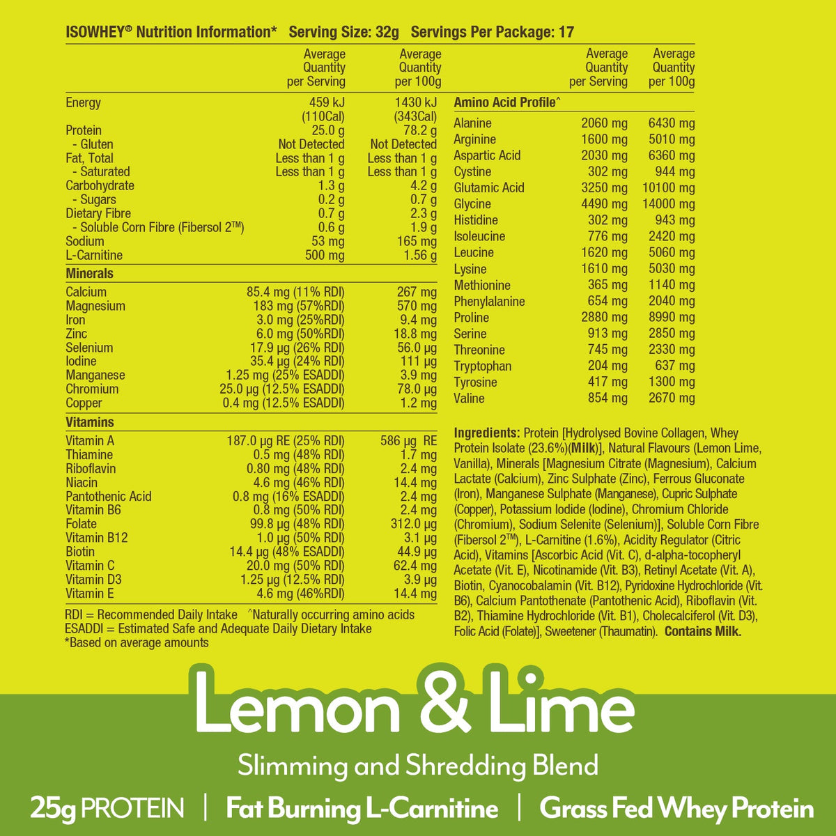 Isowhey Clear Lemon Lime 550g