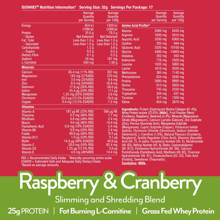 IsoWhey Clear Raspberry Cranberry 550g